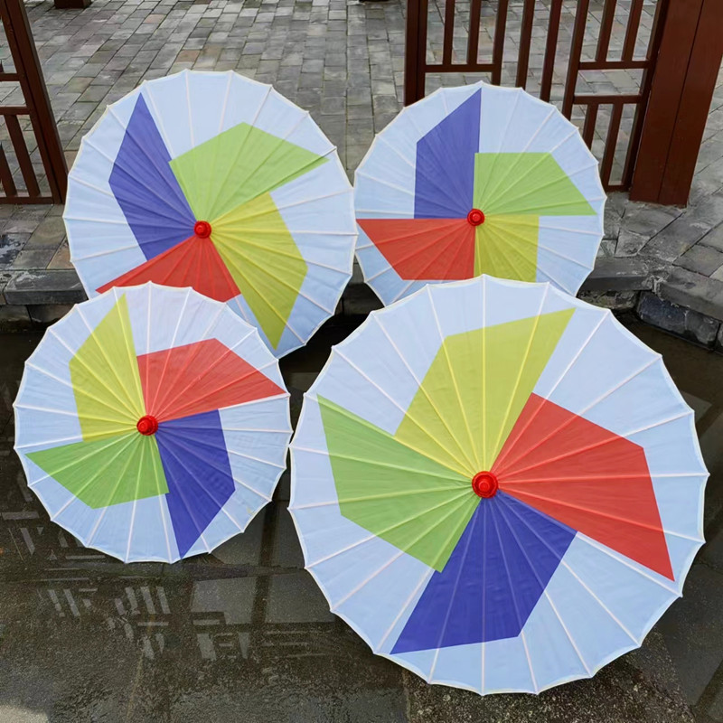 包邮六一儿童节舞蹈伞大风车伞元旦红白伞运动会表演伞布艺油纸伞