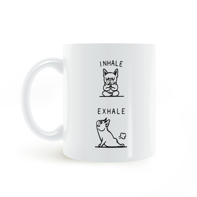 Inhale Exhale Frenchie mug搞笑狗瑜伽吸气呼气马克杯2