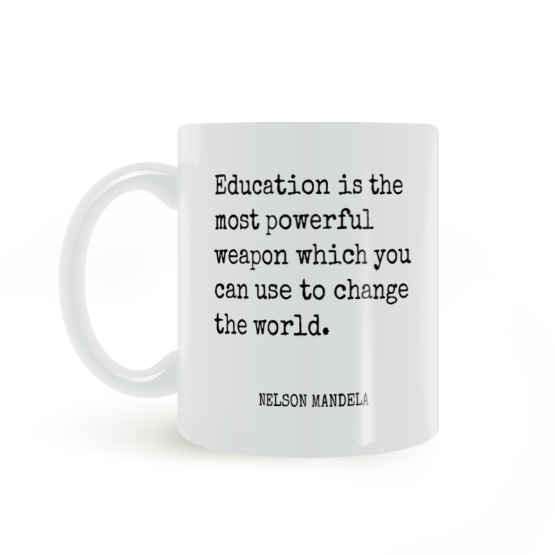 Education is weapon学习能改变世界 学校老师同学共勉咖啡马克杯