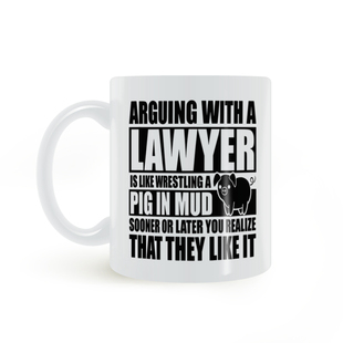 和律师争论就像和泥猪摔跤 mug 马克杯 Lawyer Arguing