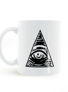 All-Seeing-Eye-Mug-三角黑色写轮眼马克杯杯子陶瓷