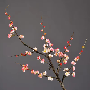 仿真梅花枝假花摆件防真花腊梅干花花束干枝客厅室内摆设装饰花艺