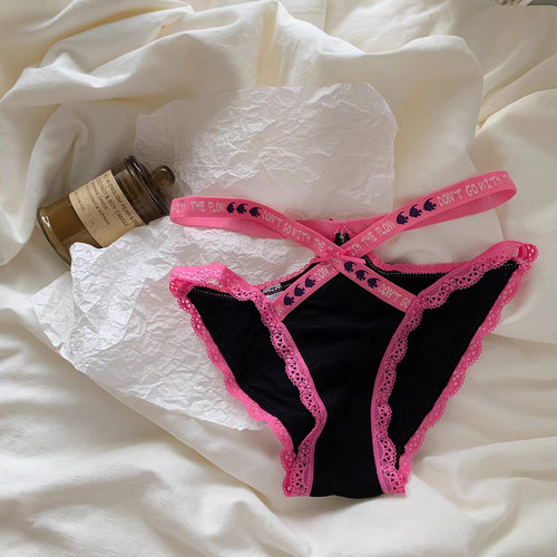 法式性感交叉吊带低腰高开叉内裤