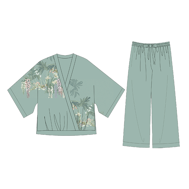 天丝梭织印花睡衣秋鹿