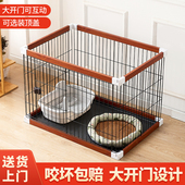 狗围栏加粗狗笼子室内客厅中小型犬宠物狗栅栏木质狗笼法斗柯基