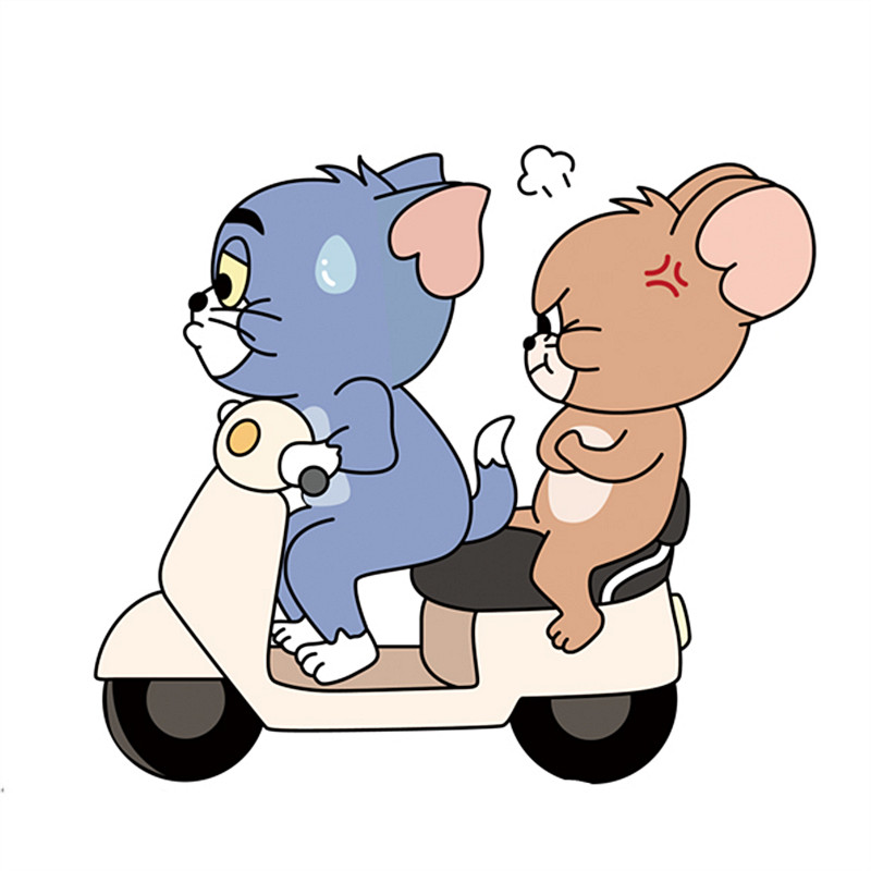 9295汽车油箱盖车贴卡通动漫猫和老鼠加油提醒搞笑柴油可爱贴纸画