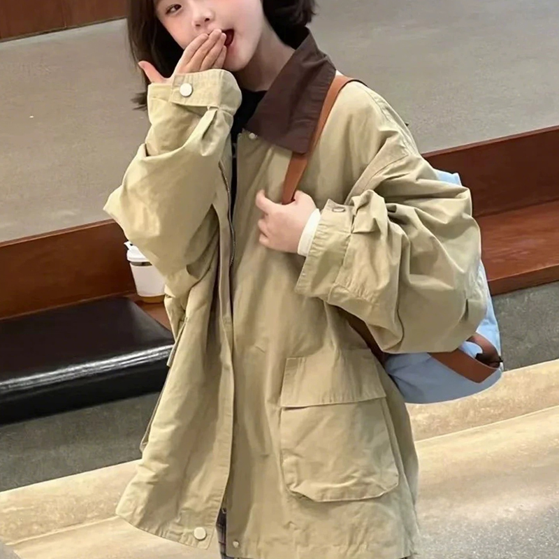 秋装男女童装大童中长款风衣外套