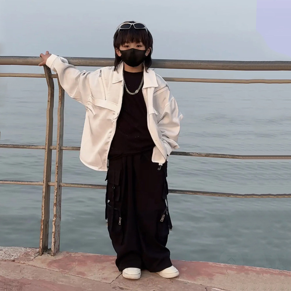 春夏男童痞帅炸街拉链拼接长袖衬衣外套hiphop街舞潮酷上衣表演服,童装/婴儿装/亲子装,普通外套,淘宝优惠券,粉丝福利购,淘宝优惠卷