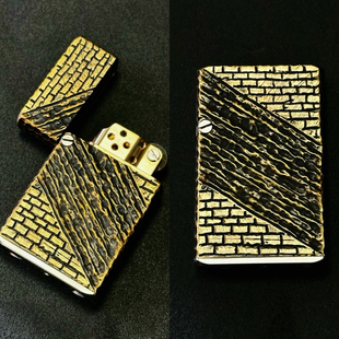 凌穹-新款暗夜绅士手工雕刻激光雕刻高端送礼煤油打火机黄铜白铜