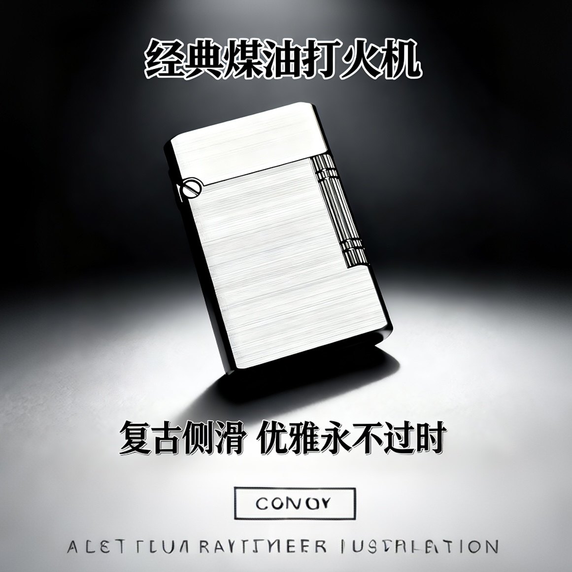 凌穹暗夜名士W宽版新款侧滑煤油打火机不锈钢钛合金黄铜复古送礼