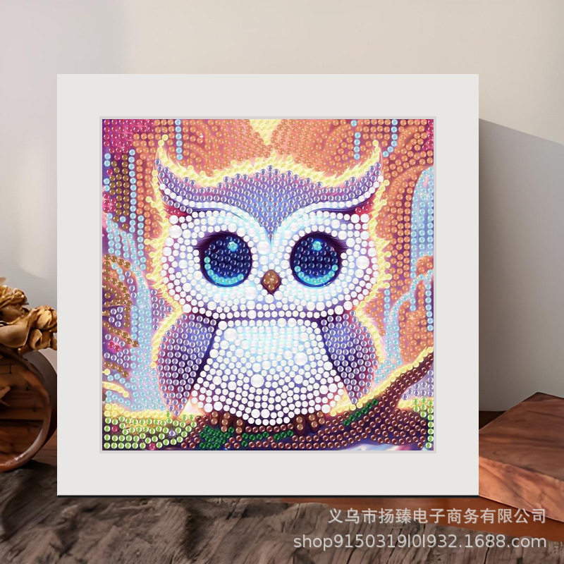钻石画DIY手工卡通动物新款猫头鹰点钻画满钻卧室客厅装饰画批发