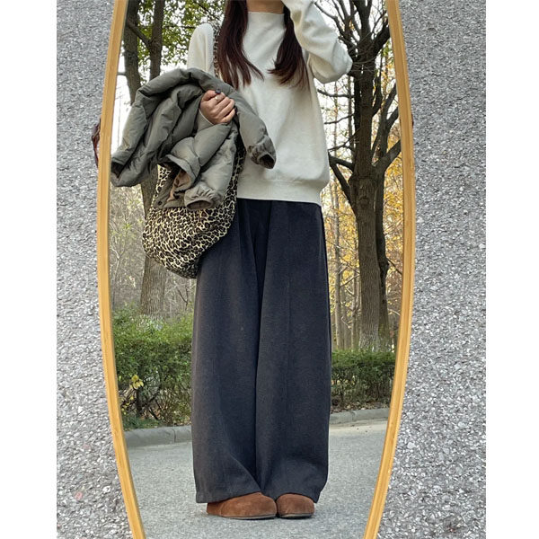 梨型身材深灰色毛呢休闲裤女冬季加绒大码胖mm高腰宽松显瘦阔腿裤,女装/女士精品,大码裤装,淘宝优惠券,粉丝福利购,淘宝优惠卷