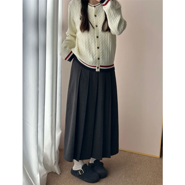 毛呢百褶半身裙女2026新款中长款学院风A字裙显瘦高级感灰色半裙,女装/女士精品,大码半身裙,淘宝优惠券,粉丝福利购,淘宝优惠卷