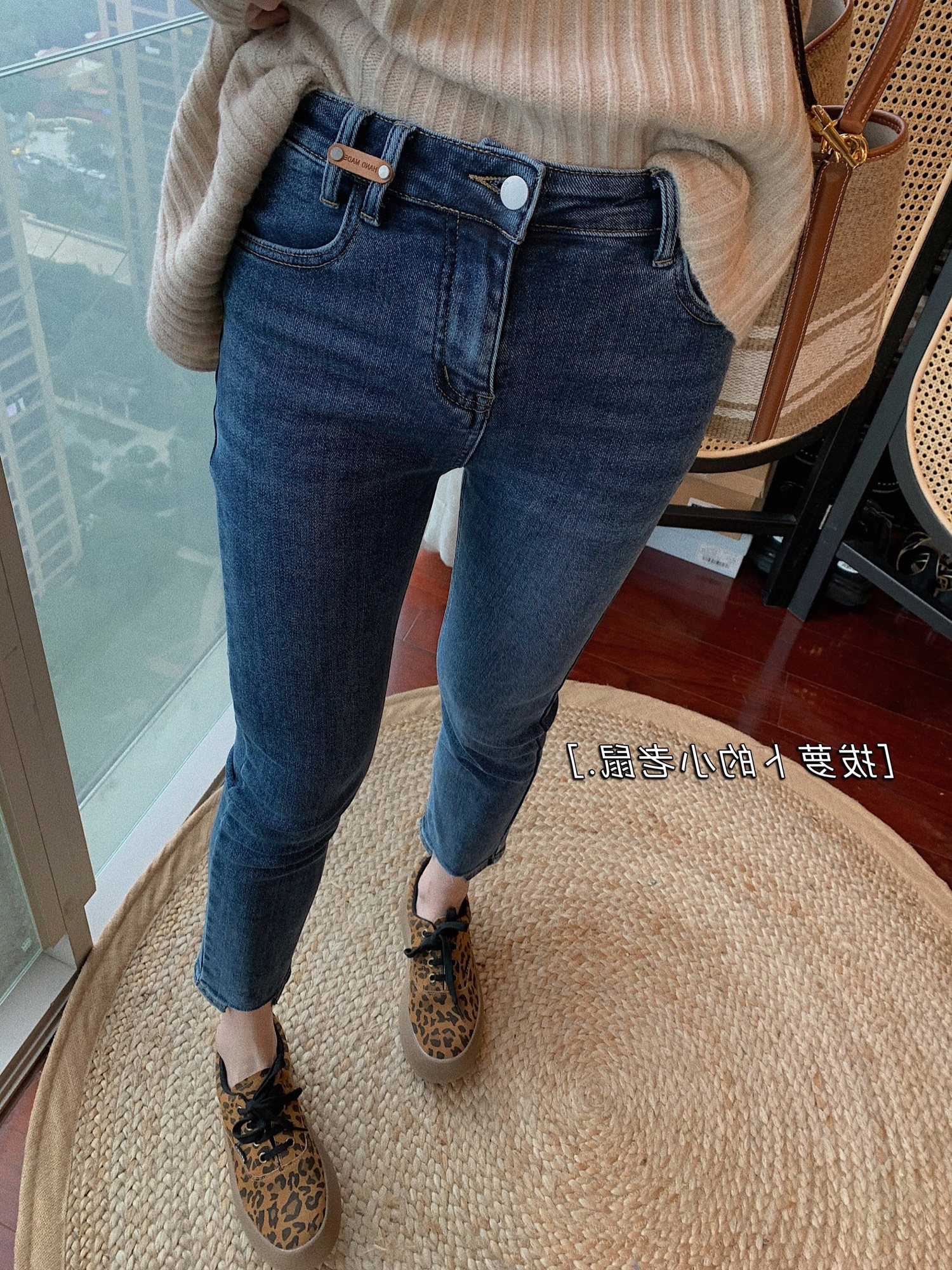 加绒弹力牛仔小脚铅笔裤大码女装