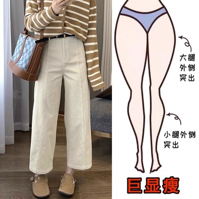 灯芯绒阔腿休闲裤女秋冬新款加绒