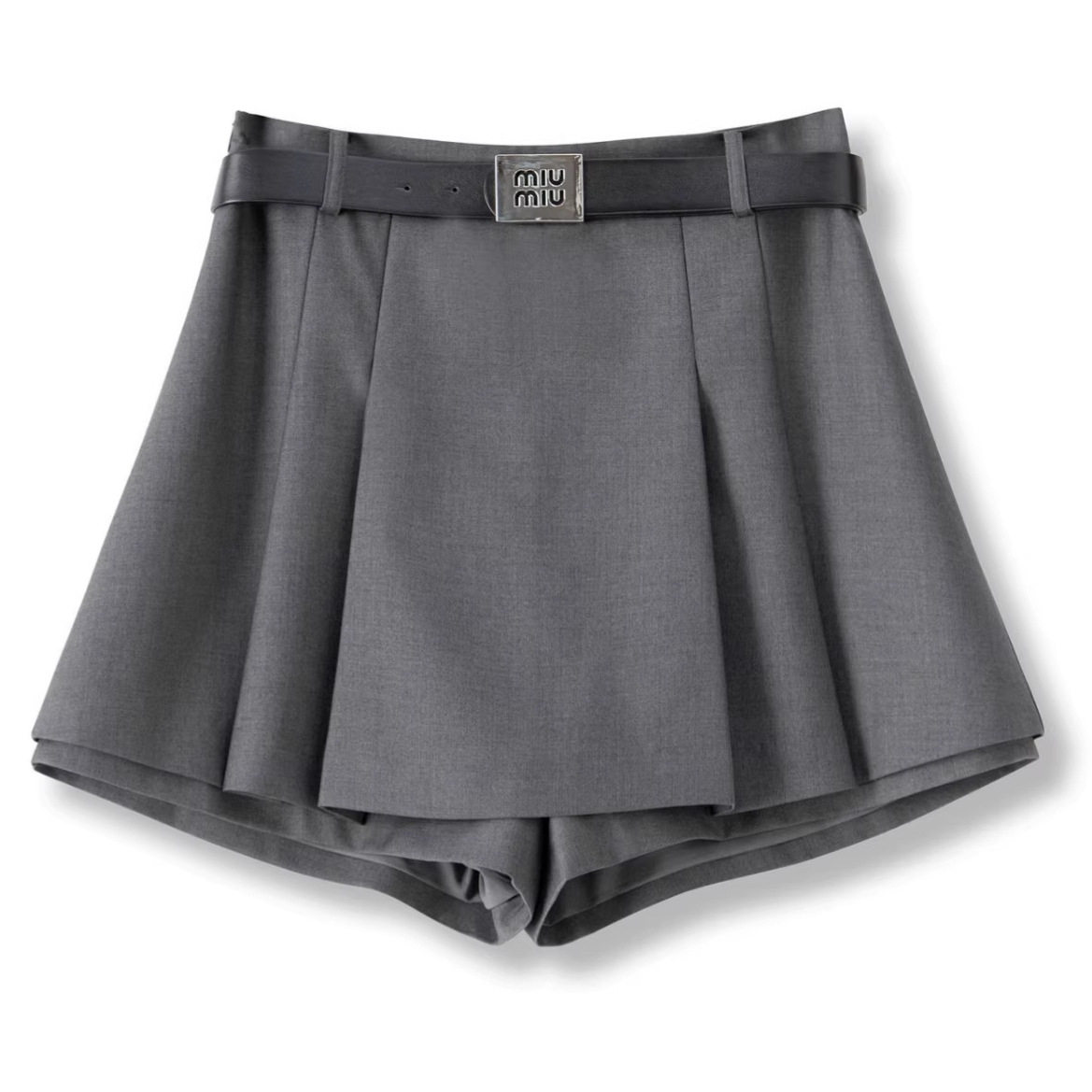 南油高腰百褶裙裤女2026春夏新款显瘦A字短裤裙配腰带西装短裤女