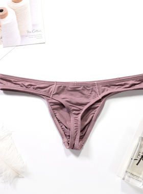 男士丁字内裤 男生性感莫代尔单丁低腰三角无痕底裤衩健身运动t裤