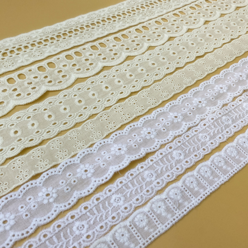 特白色布边刺绣花边辅料全棉花边手工diy蕾丝边沙发窗帘材料3厘米