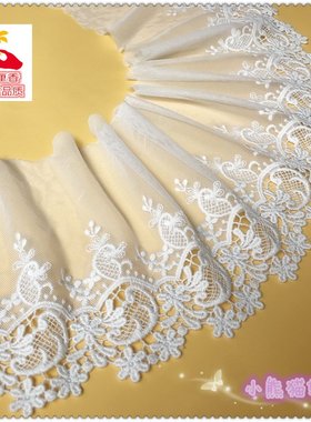 精品热卖网纱刺绣蕾丝花边diy辅料服装婚纱裙边材料宽17cm1025834