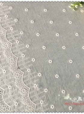 2019新款镂空电脑刺绣纯棉布料裙子衬衫衣服装汉服手工iy210012B