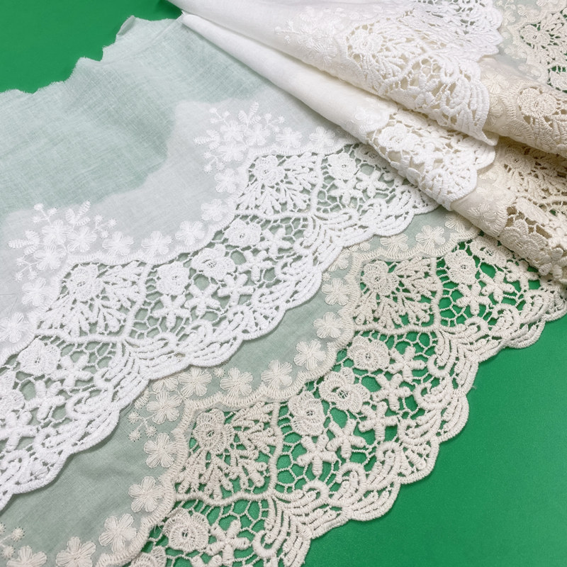热卖纯棉立体刺绣镂空水溶蕾丝花边手工辅料裙边窗帘20cm401194H