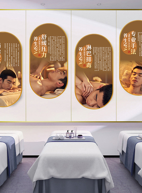男士养生馆装饰画头疗店