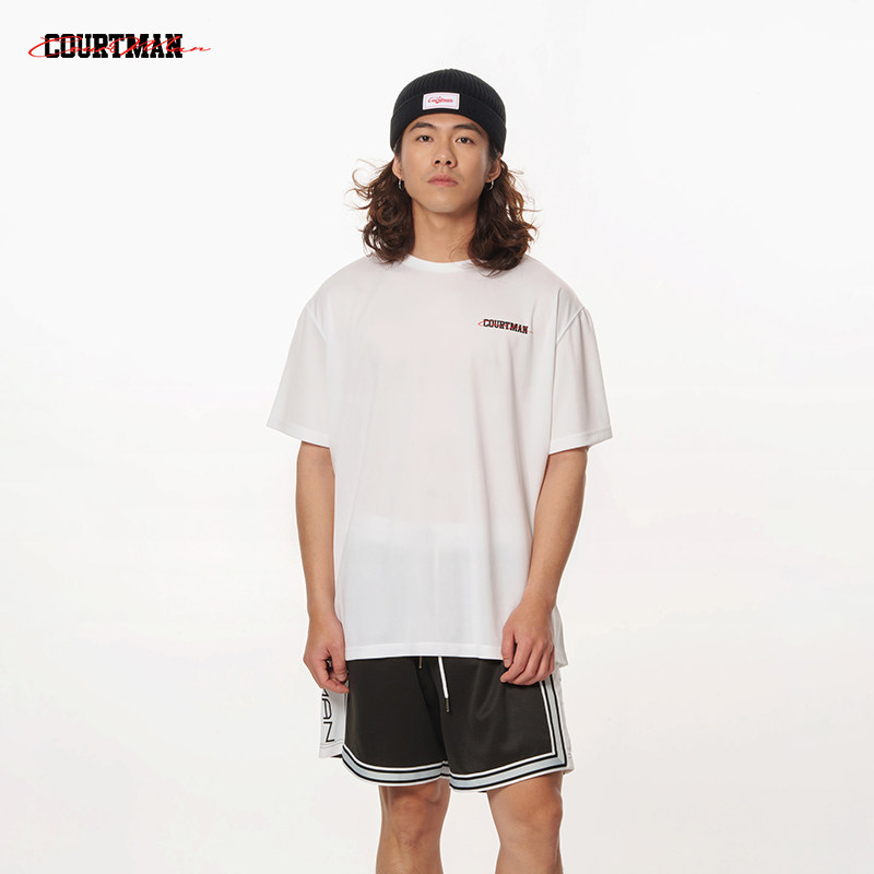 COURTMAN野球帝美式投篮服运动休闲T恤男女同款篮球短袖字母星球