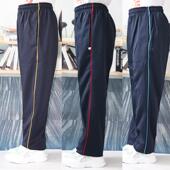 秋冬校服裤 男女直筒加绒藏蓝色中学生白细条小学生一道红杠运动裤