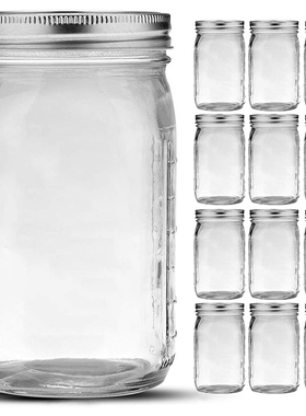 【梅森生活家】64oz美式梅森罐玻璃刻度密封罐沙拉酸奶燕麦杯带盖