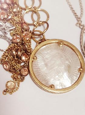 批发欧美项链复古法式宫廷风毛衣链戒指吊坠 看好找客服拍下改价