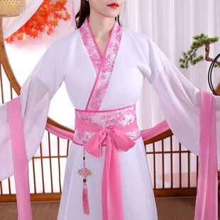 古装女汉服连衣裙清新淡雅舞蹈学生古筝古代服装一整套仙女下凡