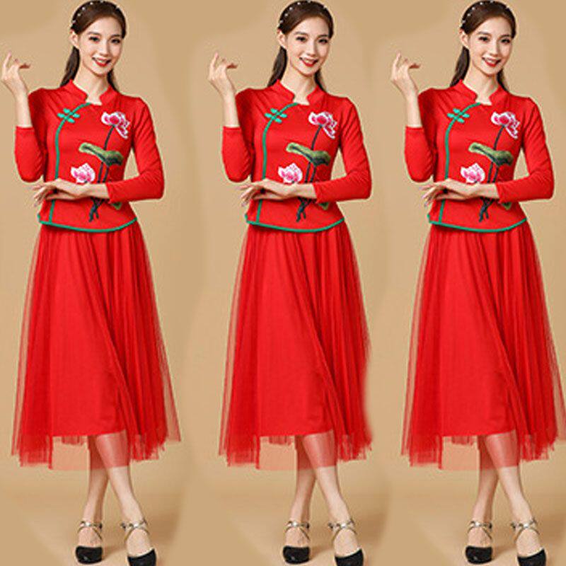 云裳广场舞服装女牛奶丝