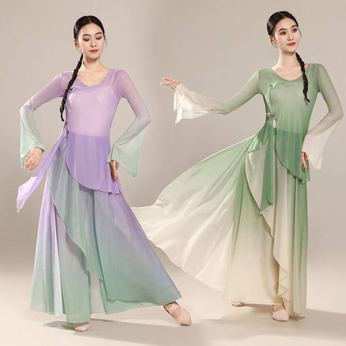 新款弹力身韵纱衣渐变蝴