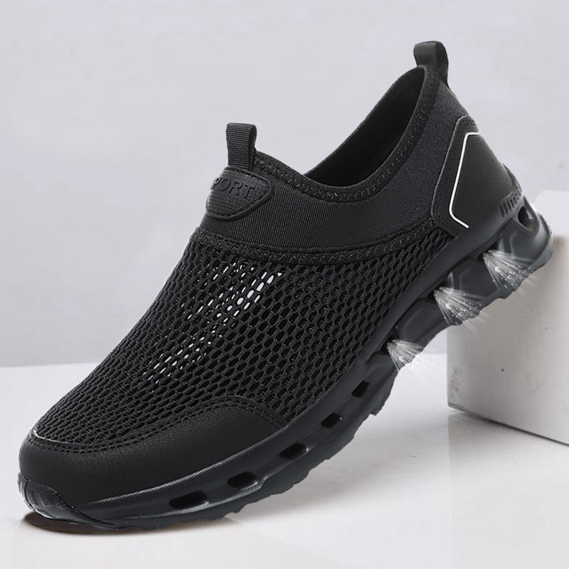 休闲网鞋轻便透气底侧面带孔男鞋