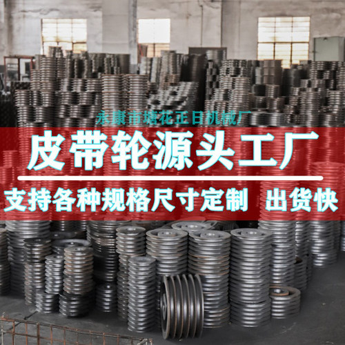 皮带轮双槽铸铁电机实心