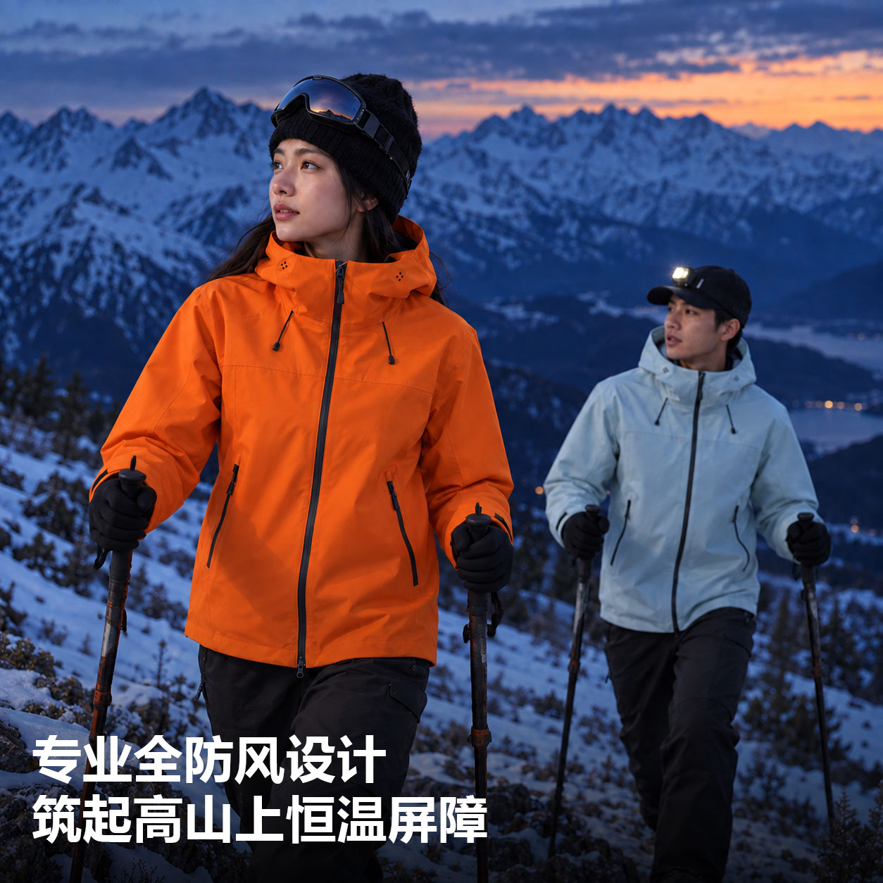 山系防水防风外套户外硬壳冲锋衣男女同款专业全压胶登山徒步越野