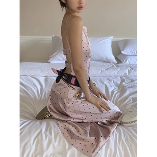 Ranwear 万人迷 香家经典夏季气质露背吊带半身裙长裙两件套