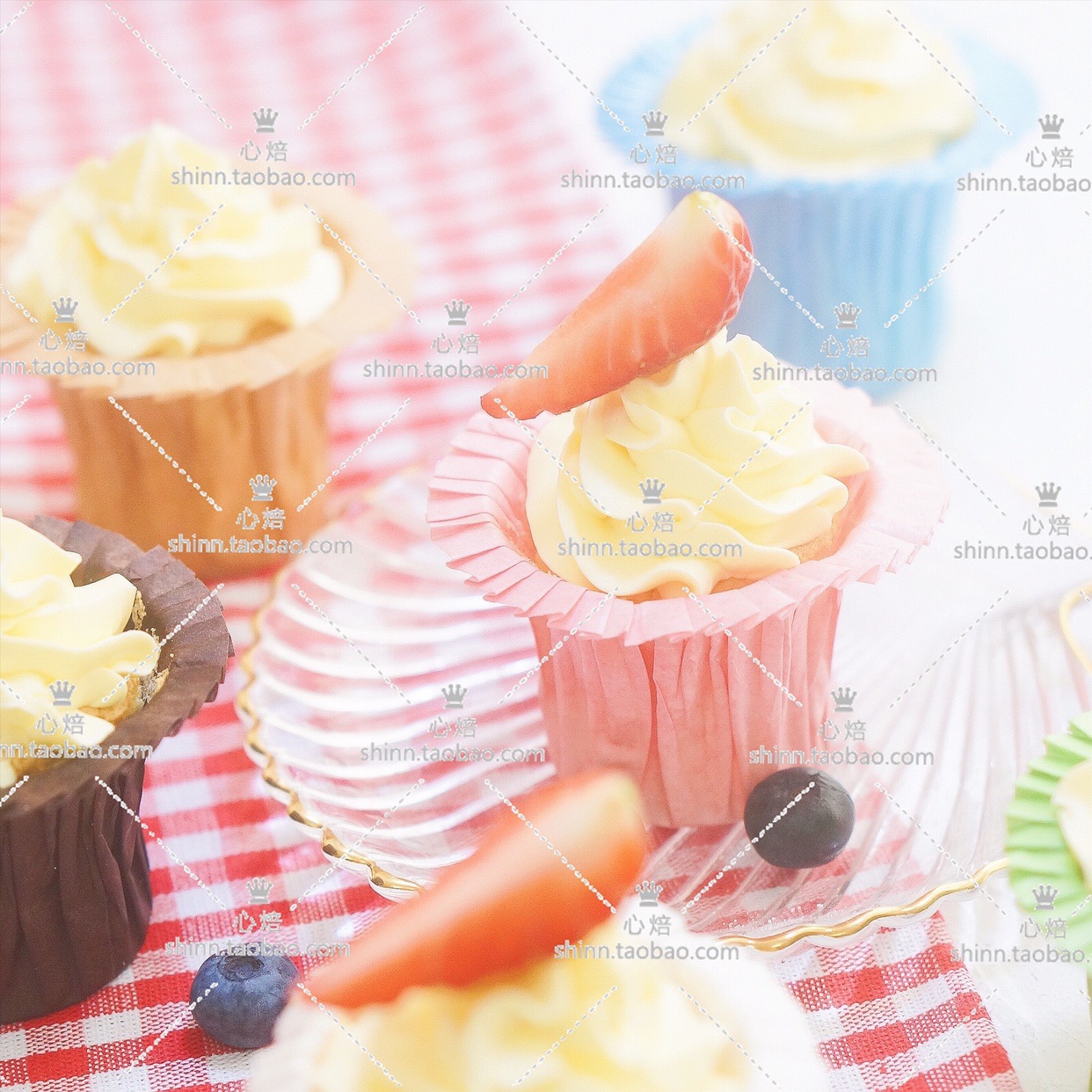 30个硅油纸粉色天空抹茶灰色纸杯