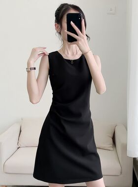 赫本风气质修身显瘦小黑裙2025新款晚宴连衣裙生日小礼服平时可穿