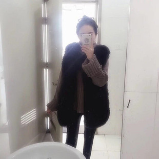 2022新款冬韩版中长款背心真皮毛马甲皮草貉子毛皮草外套冬季