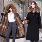 冬季 貂皮内胆派克服女高档水貂毛厚皮毛一体可拆卸尼克服皮草大衣