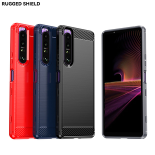 BC72简约拉丝碳纤维纹防滑防指纹全包边防摔保护套软壳 适用SONY索尼 Xperia III手机壳XQ