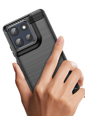 适用Moto G100 Pro手机壳G86简约拉丝碳纤维纹防滑防指纹全包边防摔保护套软壳