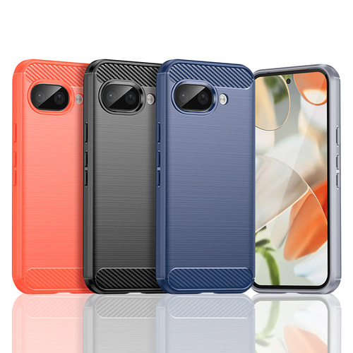 适用Google谷歌Pixel 9A手机壳简约拉丝碳纤维纹防滑防指纹全包边防摔保护套软壳