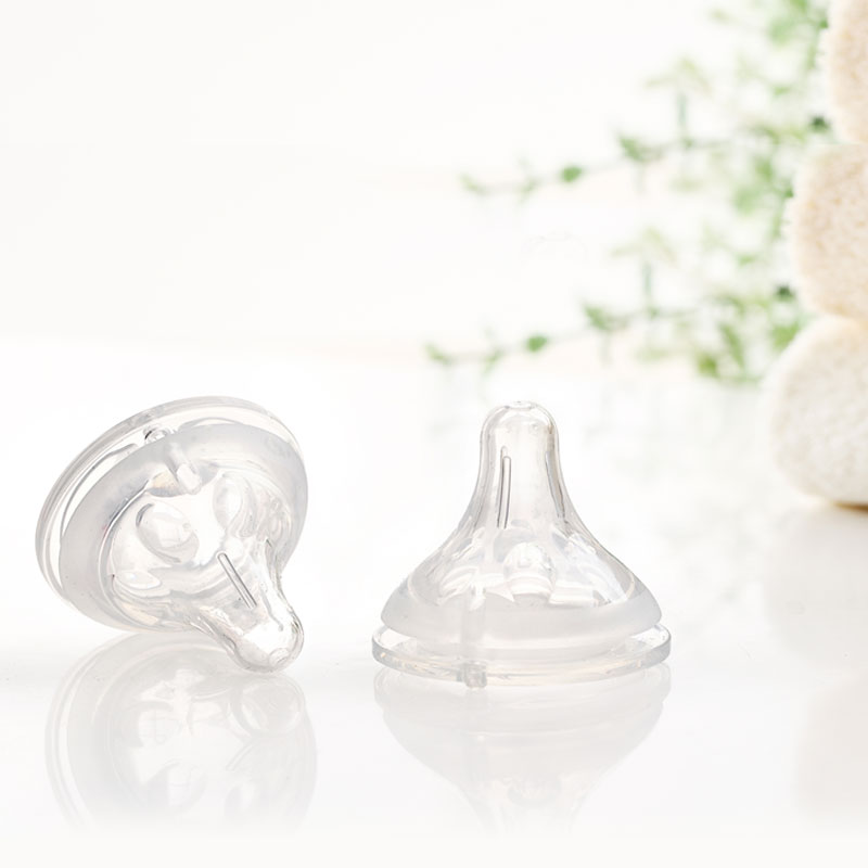 日康奶嘴宽口径十字孔婴儿硅胶奶嘴大流量L/XL号两只装