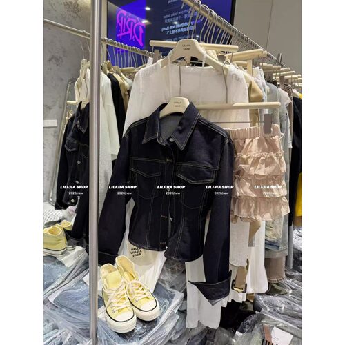 五折福利。  正品实拍收腰牛仔衬衫女短款复古长袖夹克外套上衣潮