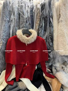 宽松斗篷披肩毛衣针织打底衫 韩版 两件套潮 新款 韩国东大门2025冬季