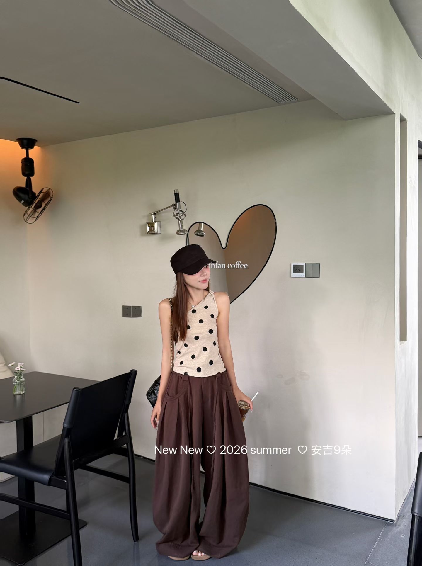 正品实拍2026夏季新款韩版宽松休闲百搭时尚波点无袖背心上衣女款