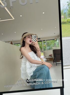 正品实拍2026夏季新款韩版时尚百搭宽松显瘦设计感小众吊带背心潮