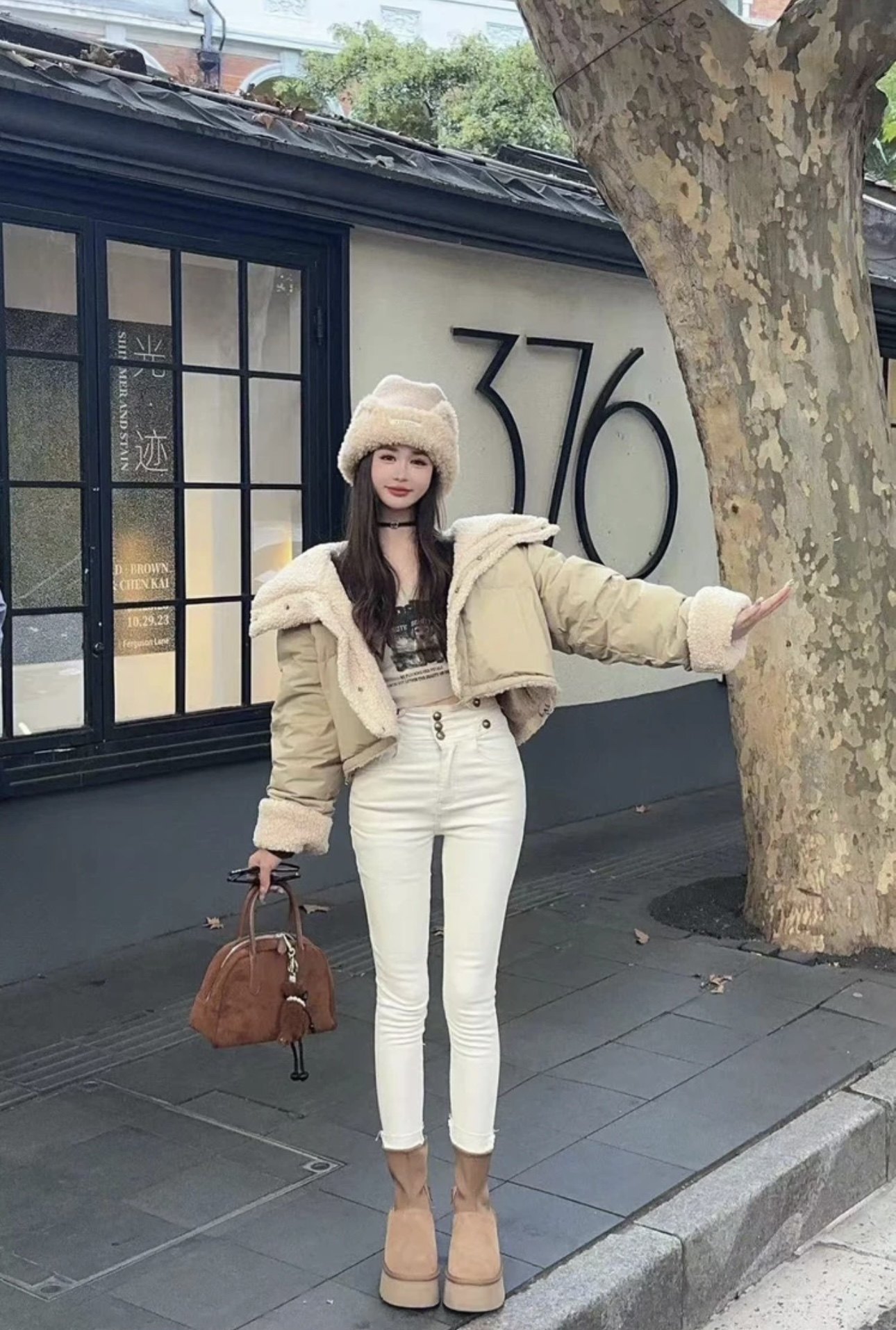 五折福利。  羊羔毛两面穿90白鸭绒羽绒服韩版宽松小个子短款外套